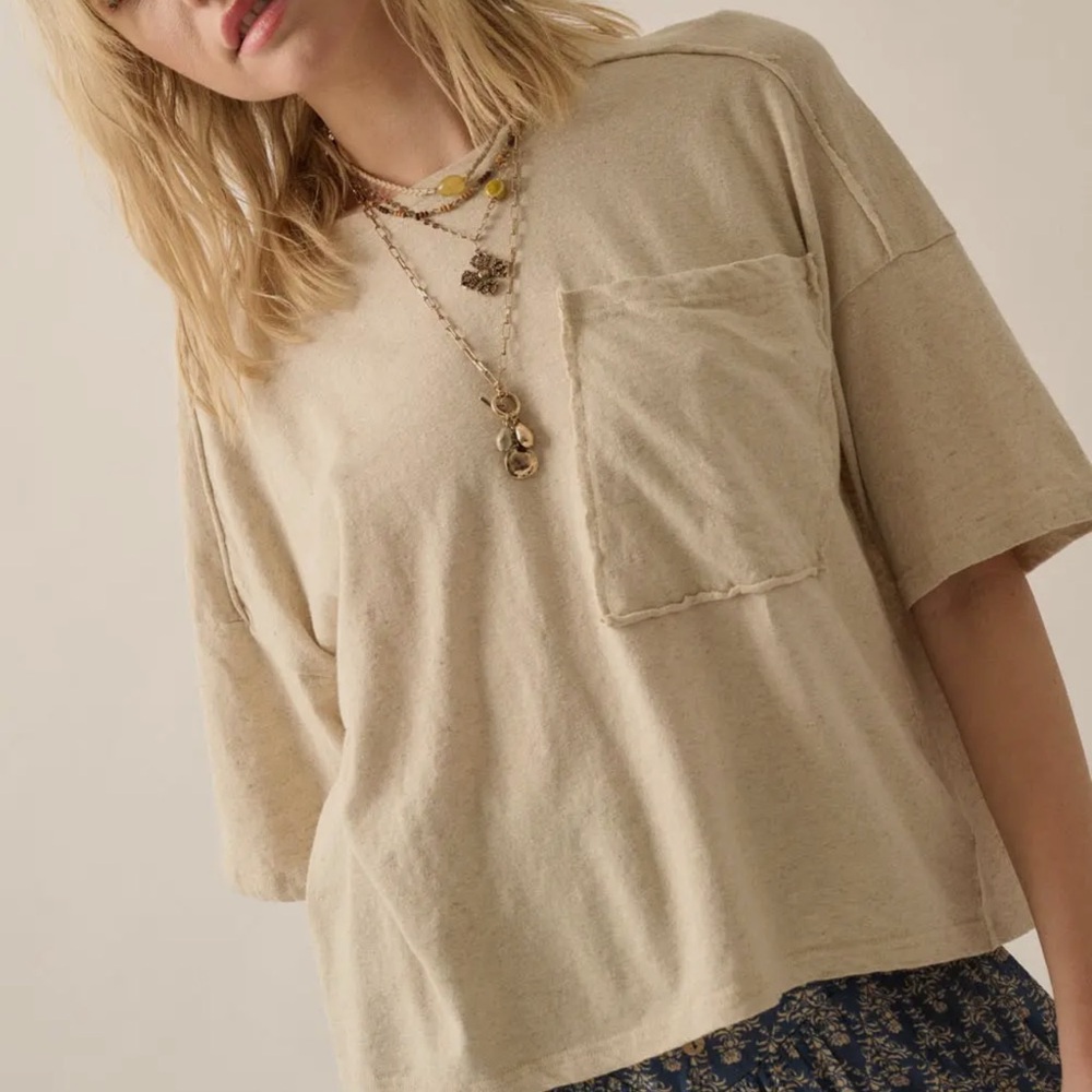 Easy Fit Mineral-Wash Slub Knit Tee NWT